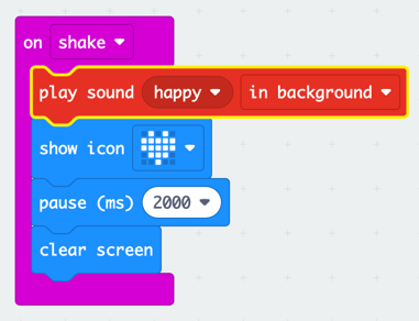 Code for pet reacts to shake