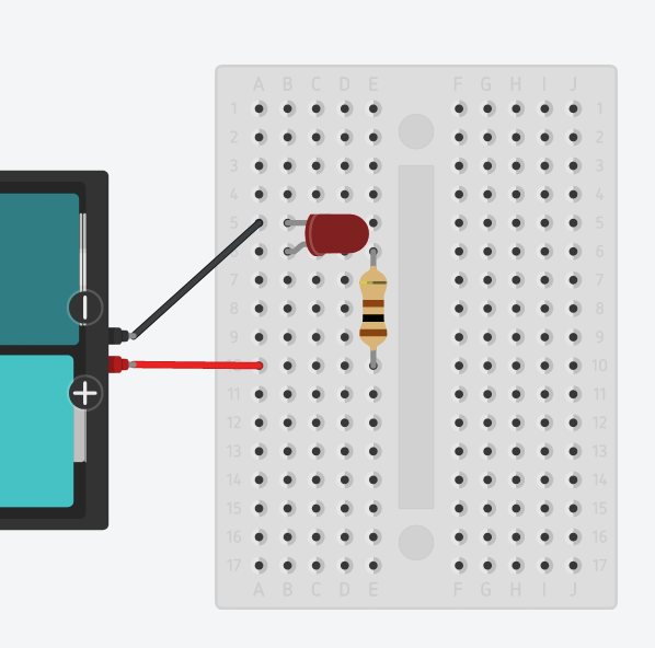 A circuit made with TinkerCad