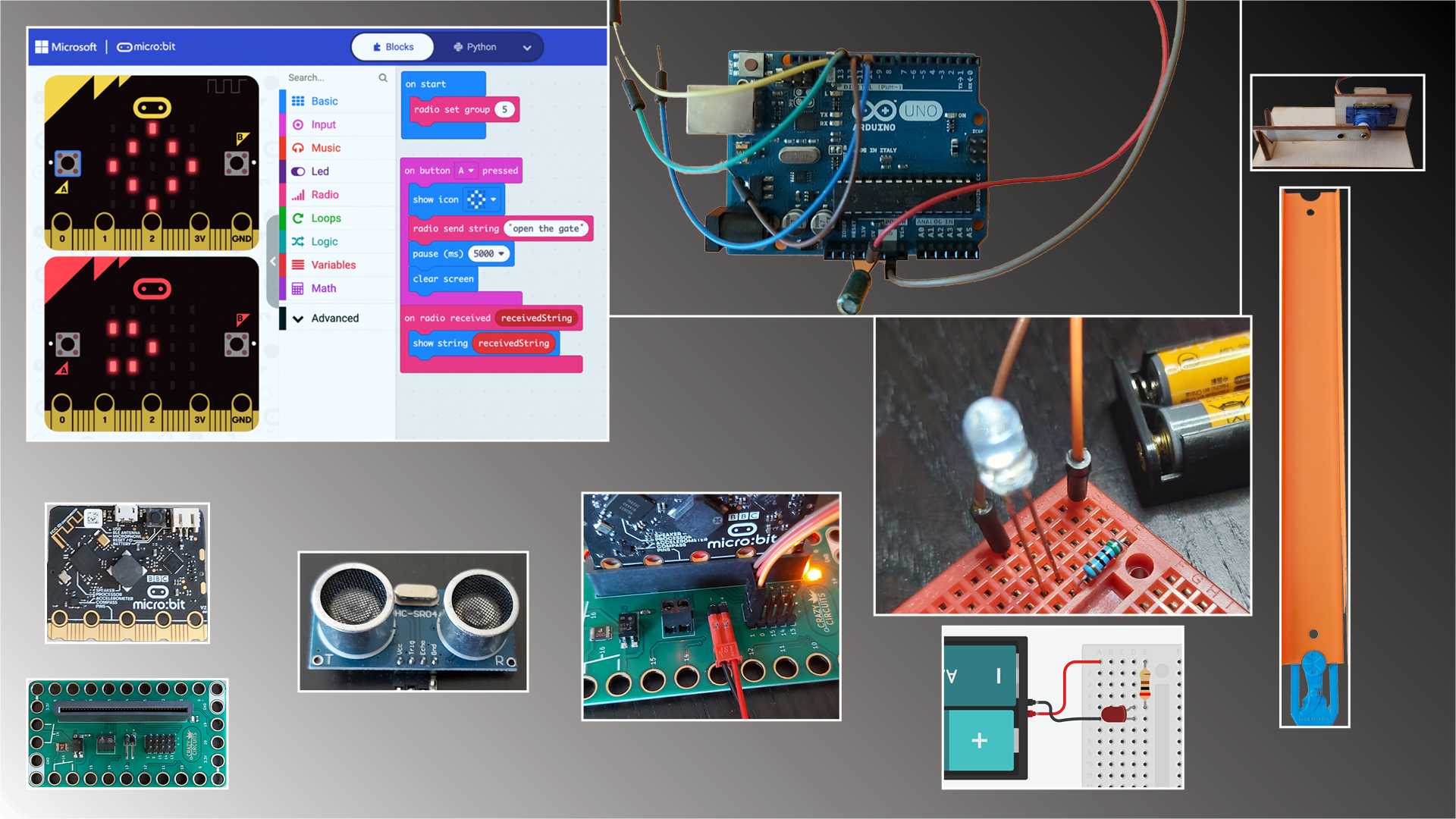 Title graphic showing electronics